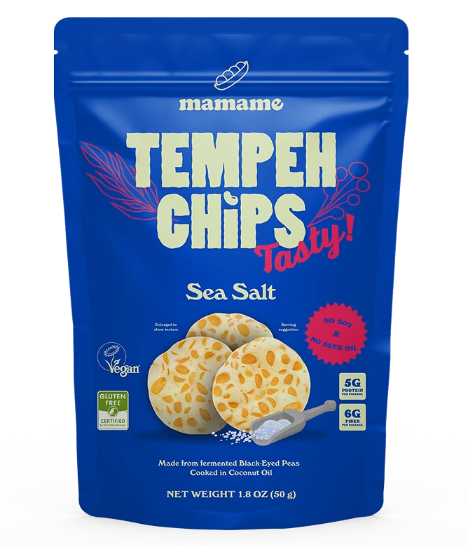 An iimage of Mamame Tempeh Chips Sea salt flavor.
