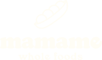Mamame big logo in white.